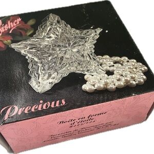 Fisher Star-Shaped Crystal trinket holder in original box - new old stock